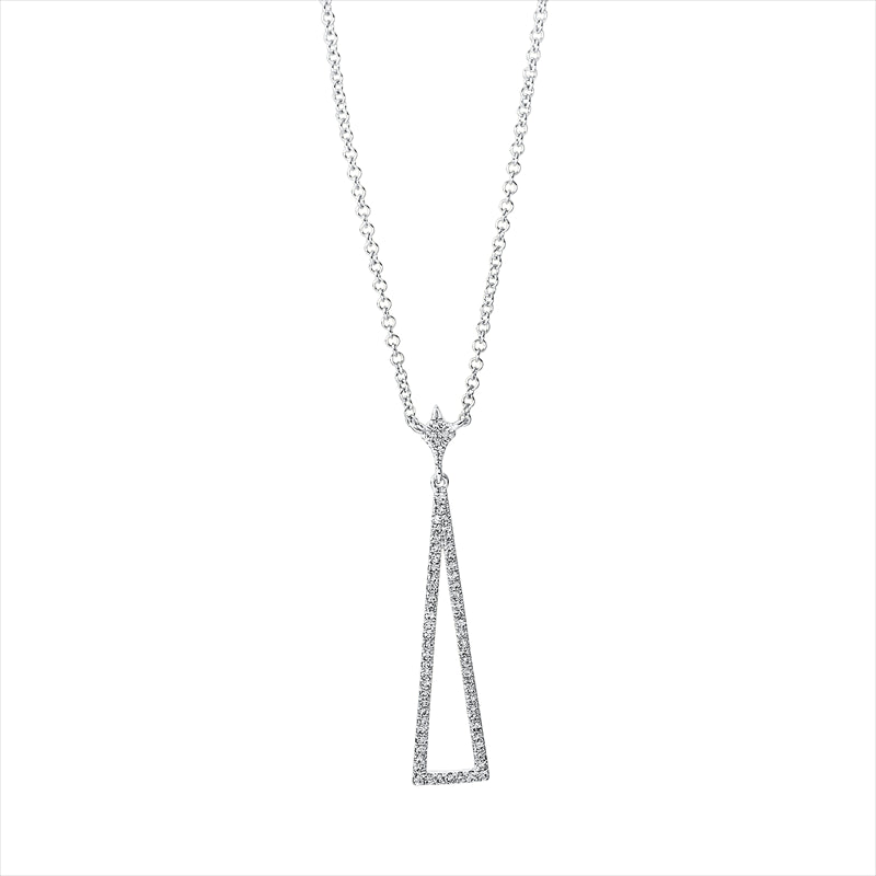 Collier 18 kt WG, mit ZÖ 40 cm + 43 cm, 67 Dia. 0,16 ct, W-si