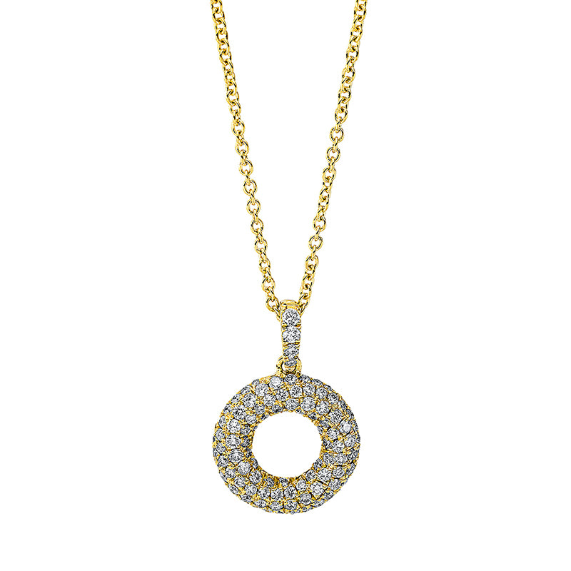Collier 18 kt GG, mit ZÖ 40 cm + 42.5 cm, 100 Brill. 0,49 ct, TW-si