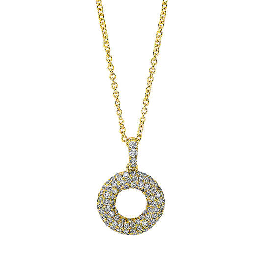 Collier 18 kt GG, mit ZÖ 40 cm + 42.5 cm, 100 Brill. 0,49 ct, TW-si