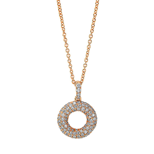 Collier 18 kt RG, mit ZÖ 40 cm + 42.5 cm, 100 Brill. 0,48 ct, TW-si