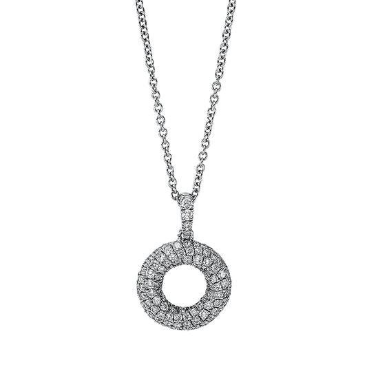 Collier 18 kt WG, mit ZÖ 40 cm + 42.5 cm, 19 Brill. 0,11 ct, TW-si, 81 Brill. 0,37 ct, TW-si