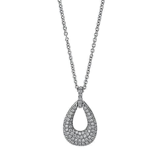 Collier 18 kt WG, mit ZÖ 40 cm + 42.5 cm, 101 Brill. 0,38 ct, TW-si