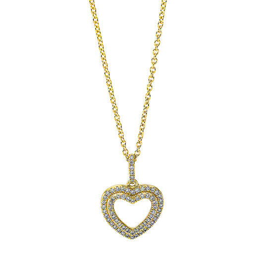 Collier 18 kt GG, mit ZÖ 40 cm + 42.5 cm, 66 Brill. 0,17 ct, TW-si