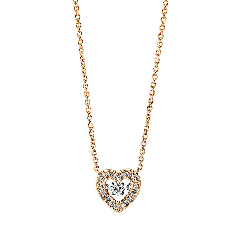 Collier 18 kt RG+WG, mit ZÖ 40 cm + 42.5 cm, 1 Brill. 0,08 ct, TW-si, 22 Brill. 0,07 ct, TW-si