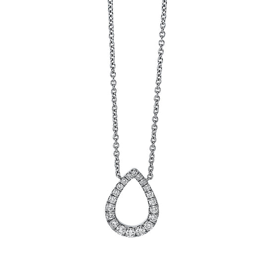 Collier 18 kt WG, mit ZÖ 40 cm + 42.5 cm, 3 Brill. 0,07 ct, TW-si, 17 Brill. 0,22 ct, TW-si