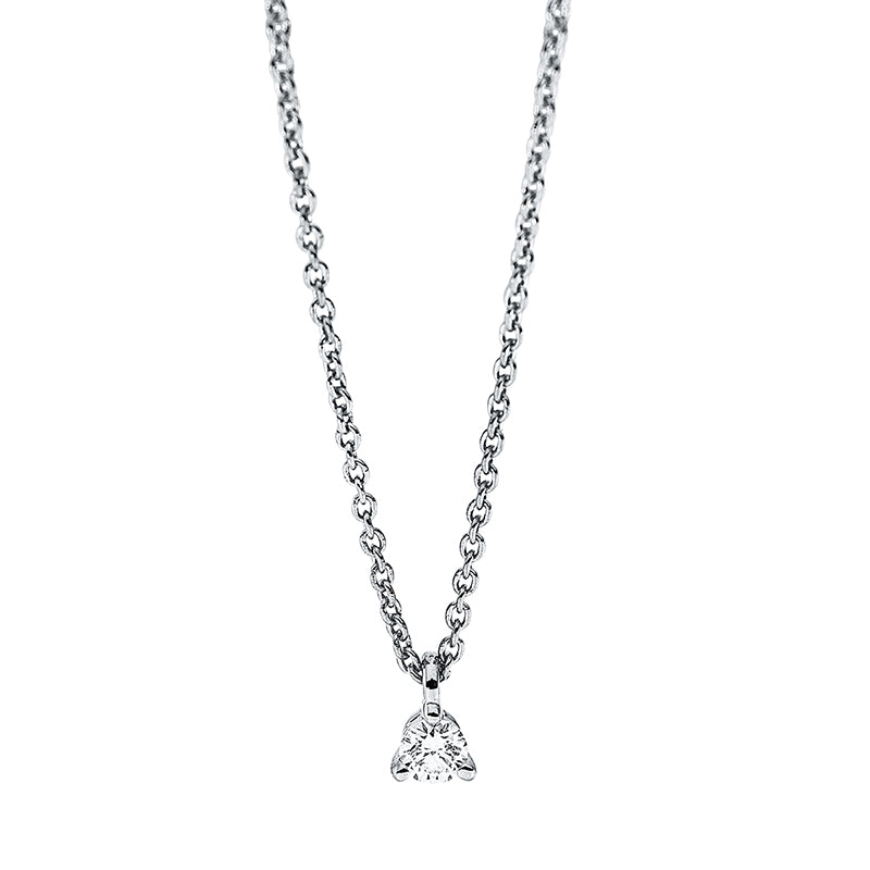 Collier 18 kt WG, mit Öse, 1 Brill. 0,05 ct, TW-si