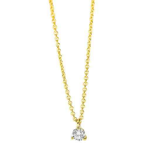 Collier 18 kt GG, mit Öse, 1 Brill. 0,10 ct, TW-si