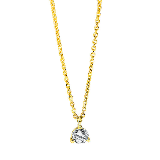 Collier 18 kt GG, mit Öse, 1 Brill. 0,15 ct, TW-si