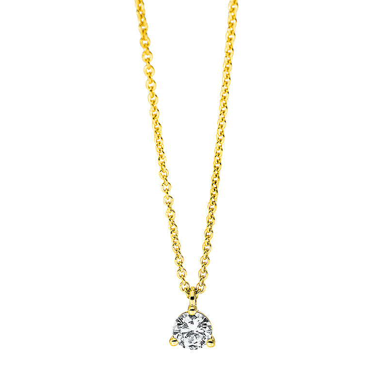 Collier 18 kt GG, mit Öse, 1 Brill. 0,19 ct, TW-si