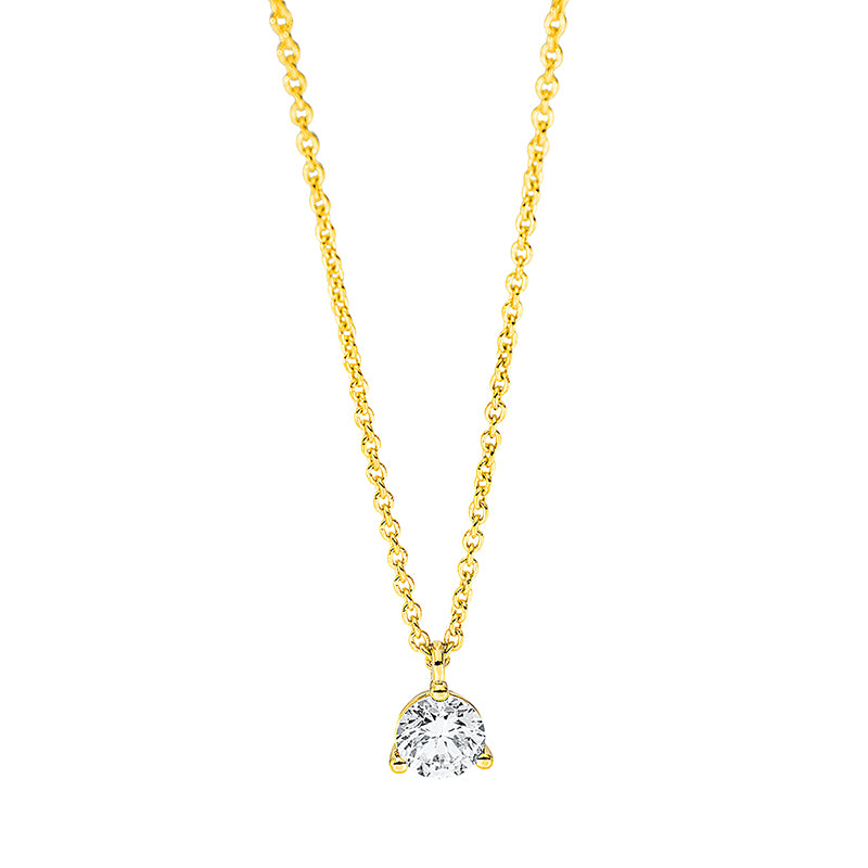 Collier 18 kt GG, mit Öse, 1 Brill. 0,24 ct, TW-si