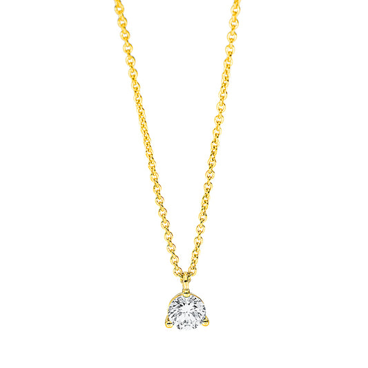 Collier 18 kt GG, mit Öse, 1 Brill. 0,24 ct, TW-si