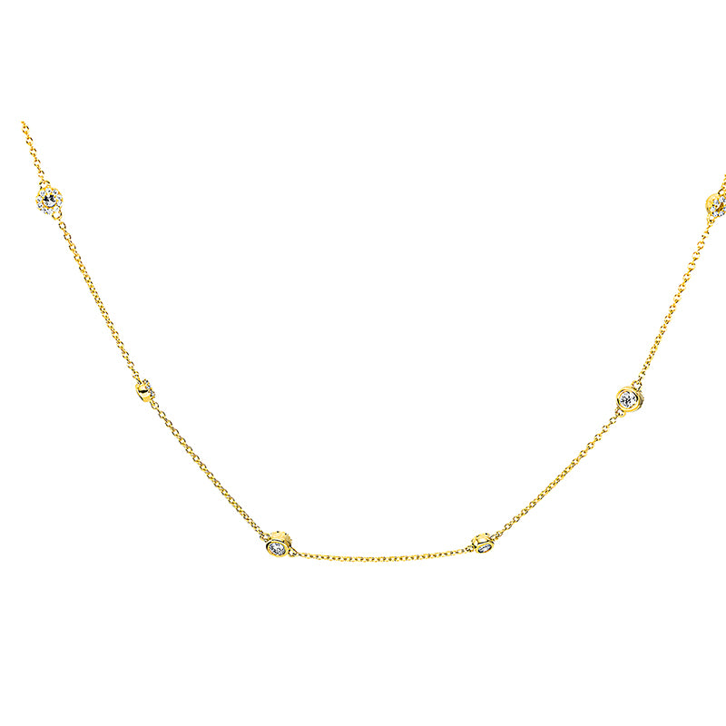 Collier 18 kt GG, 8 Brill. 0,39 ct, TW-si, 7 Brill. 0,52 ct, TW-si, 126 Brill. 0,50 ct, TW-si