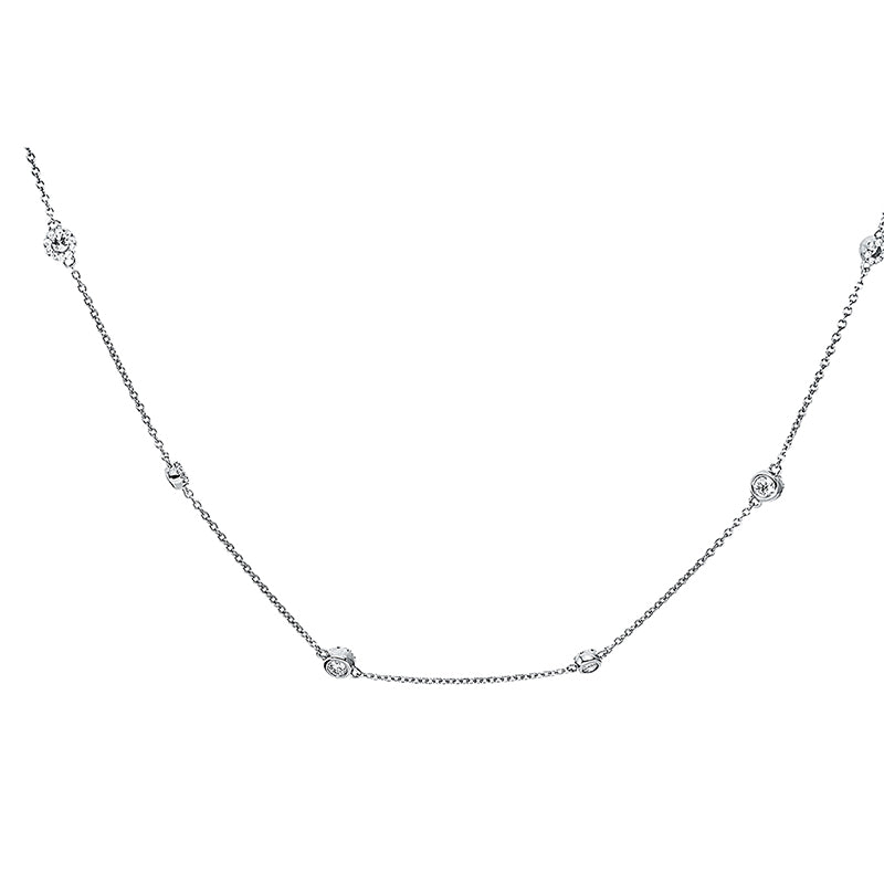 Collier 18 kt WG, 8 Brill. 0,39 ct, TW-si, 7 Brill. 0,52 ct, TW-si, 126 Brill. 0,50 ct, TW-si