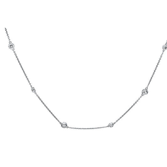 Collier 18 kt WG, 8 Brill. 0,39 ct, TW-si, 7 Brill. 0,52 ct, TW-si, 126 Brill. 0,50 ct, TW-si