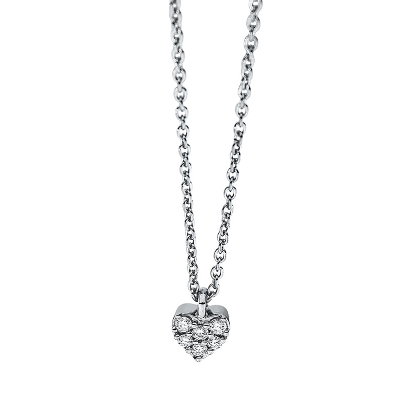 Collier 18 kt WG, mit Öse, 6 Brill. 0,05 ct, TW-si