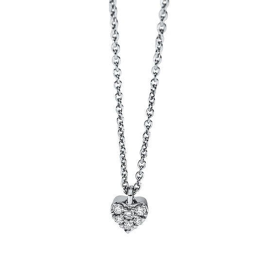 Collier 18 kt WG, mit Öse, 6 Brill. 0,05 ct, TW-si