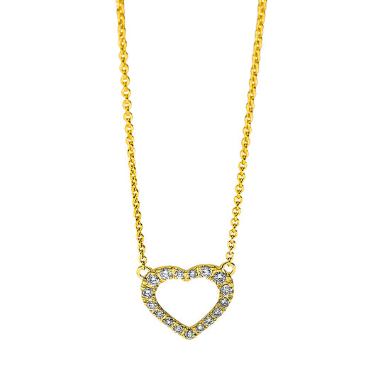 Collier 18 kt GG, 5 Brill. 0,06 ct, TW-si, 2 Brill. 0,02 ct, TW-si, 10 Brill. 0,05 ct, TW-si