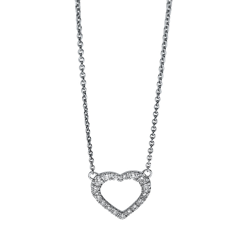 Collier 18 kt WG, 5 Brill. 0,06 ct, TW-si, 2 Brill. 0,02 ct, TW-si, 10 Brill. 0,05 ct, TW-si