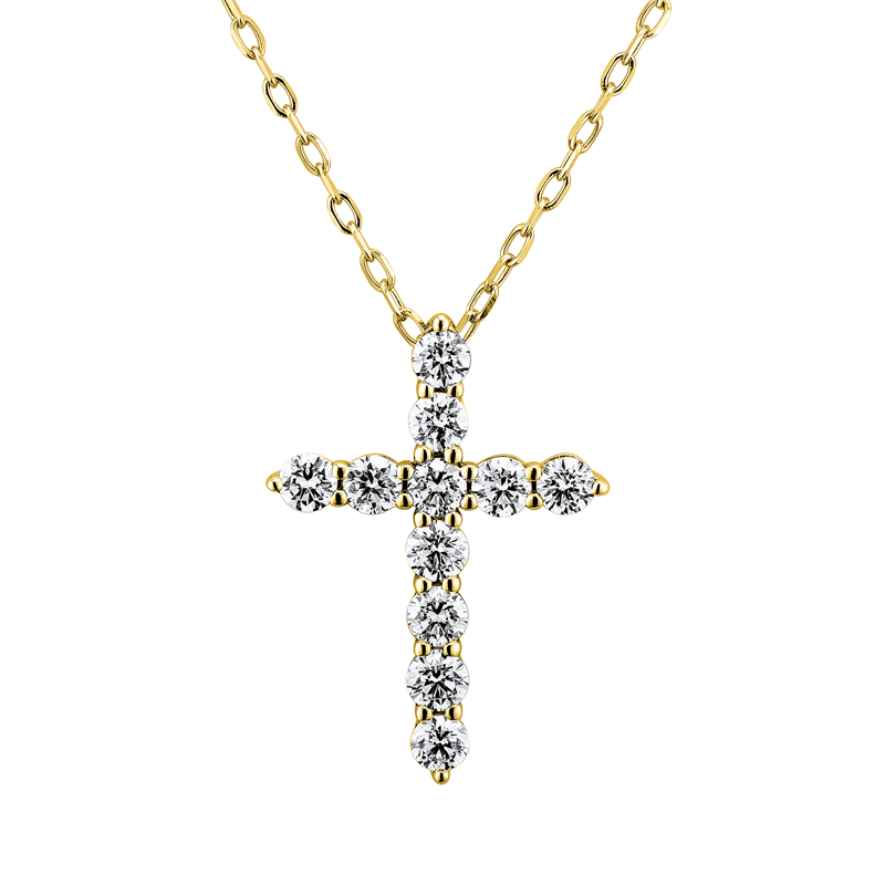 Collier 18 kt GG, mit ZÖ 40 cm + 43 cm, 11 Brill. 0,76 ct, TW-si