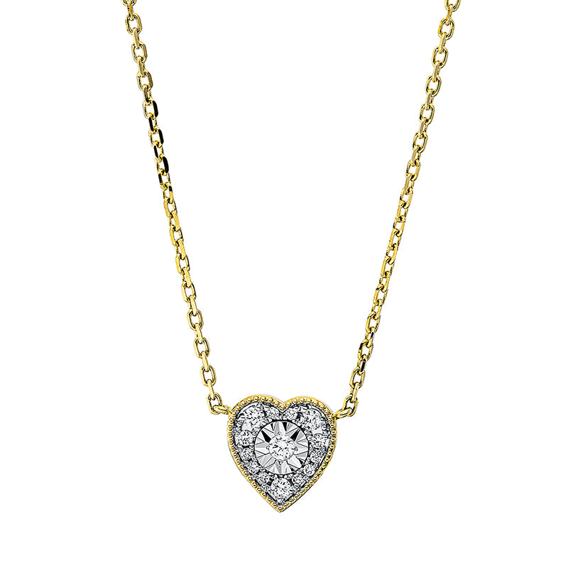 Collier 18 kt GG+WG, mit ZÖ 40 + 43 cm, 3 Brill. 0,05 ct, TW-si, 1 Brill. 0,03 ct, TW-si, 10 Brill. 0,04 ct, TW-si