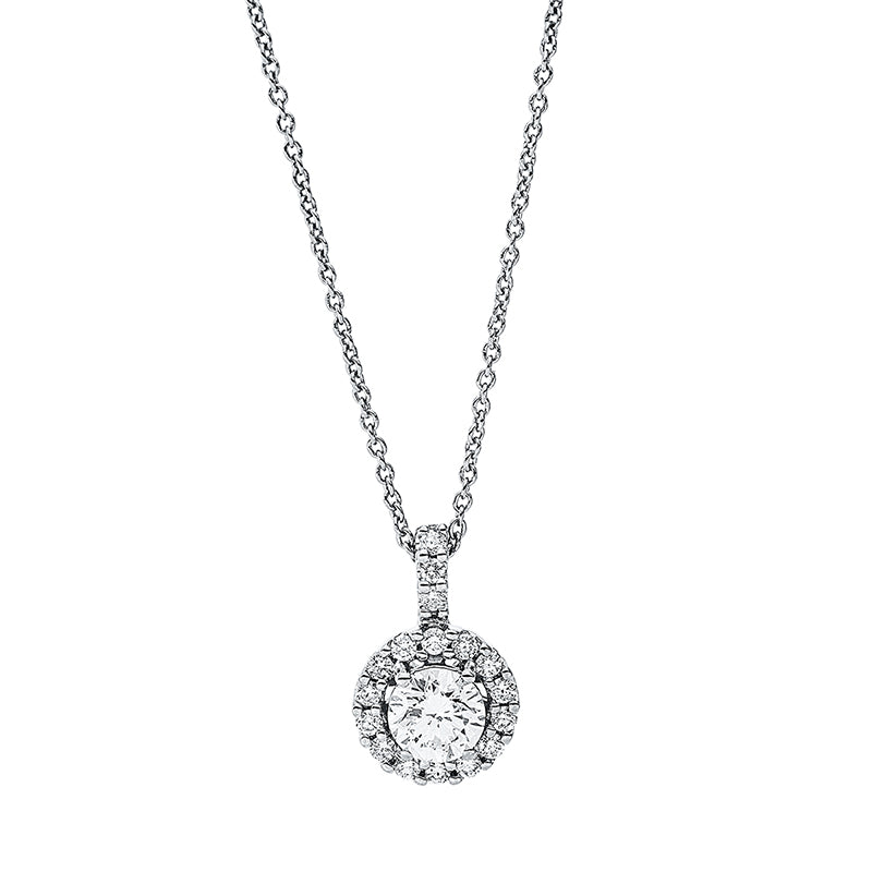 Collier 18 kt WG, 1 Brill. 0,37 ct, TW-si, 17 Brill. 0,14 ct, TW-si