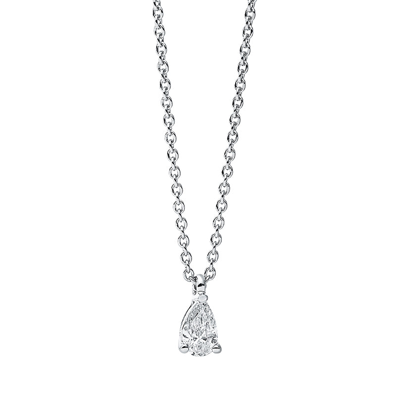 Collier 18 kt WG, 1 Tropfen 0,14 ct, TW-si