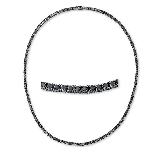 Collier 18 kt WG, 172 Brill. 22,00 ct, schwarz