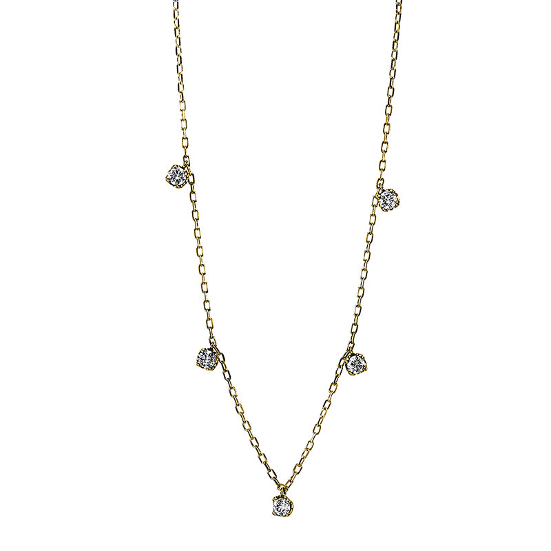 Collier 18 kt GG, 5 Brill. 0,37 ct, TW-pi