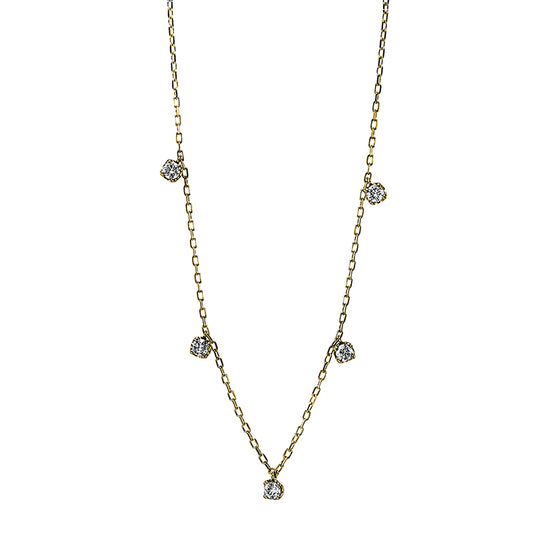 Collier 18 kt GG, 5 Brill. 0,37 ct, TW-pi