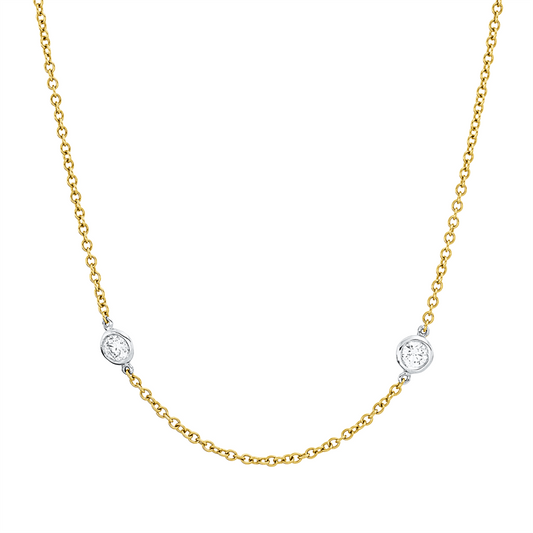 Collier 18 kt GG+WG, 16 Brill. 1,57 ct, TW-si