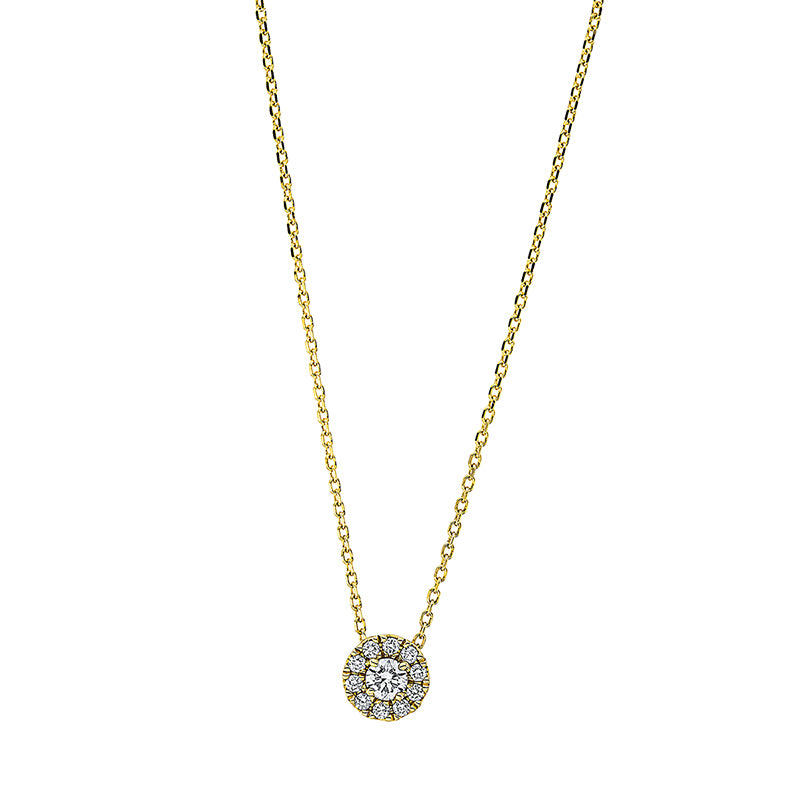 Collier 18 kt GG, 11 Brill. 0,27 ct, TW-si