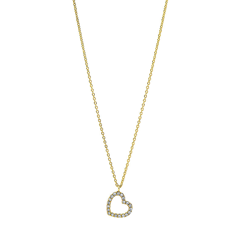 Collier 18 kt GG, mit ZÖ 40 cm,42 cm, 20 Brill. 0,06 ct, TW-si
