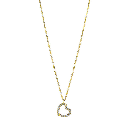 Collier 18 kt GG, mit ZÖ 40 cm,42 cm, 20 Brill. 0,06 ct, TW-si