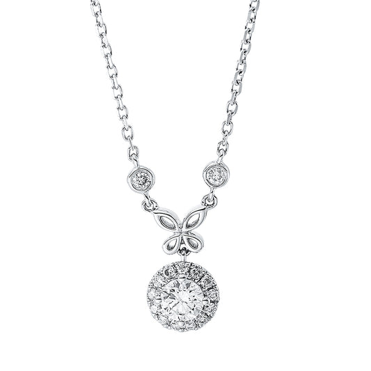 Collier 18 kt WG, 1 Brill. 0,22 ct, TW-si, 15 Brill. 0,09 ct, TW-si