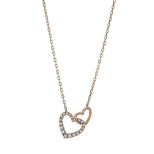 Collier 18 kt RG, 7 Brill. 0,04 ct, TW-pi, 13 Brill. 0,20 ct, TW-pi