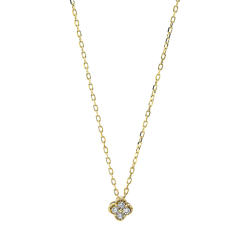 Collier 18 kt GG, mit ZÖ 40 cm + 43 cm, 4 Brill. 0,09 ct, TW-pi