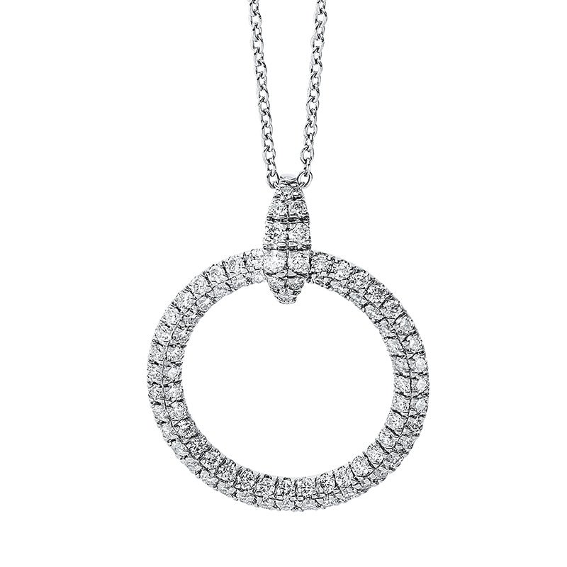 Collier 18 kt WG, mit Öse, 80 Brill. 0,60 ct, TW-si