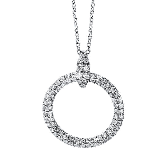 Collier 18 kt WG, mit Öse, 80 Brill. 0,60 ct, TW-si