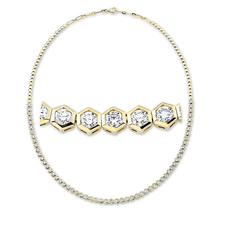 Collier 18 kt GG, 59 Brill. 4,65 ct, TW-si
