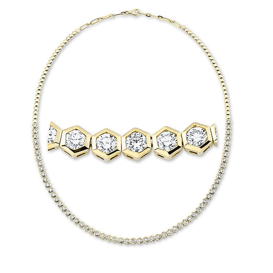 Collier 18 kt GG, 59 Brill. 4,65 ct, TW-si