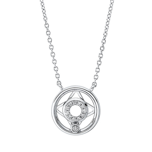 Collier 18 kt WG, 1 Brill. 0,02 ct, TW-si, 11 Brill. 0,06 ct, TW-si