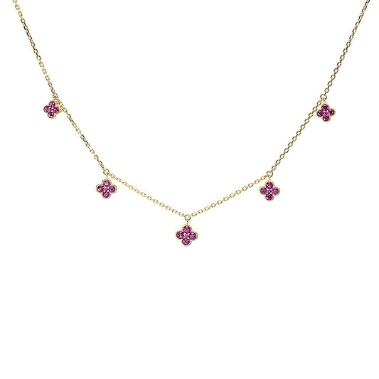 Collier 18 kt GG, 25 Rubine 0,86 ct rot