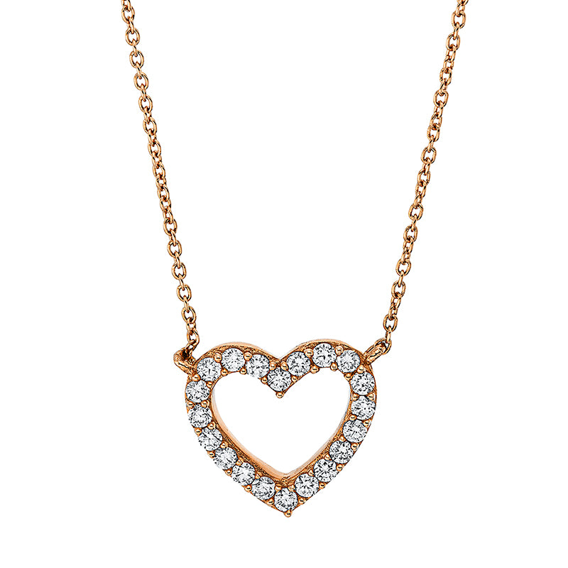 Collier 18 kt RG, mit ZÖ 40 cm, 20 Brill. 0,16 ct, TW-si