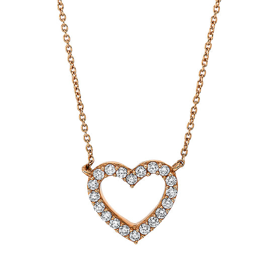 Collier 18 kt RG, mit ZÖ 40 cm, 20 Brill. 0,16 ct, TW-si