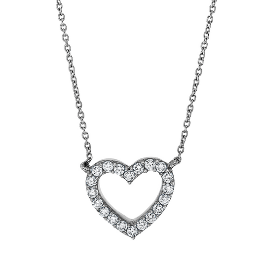 Collier 18 kt WG, mit ZÖ 40 cm, 20 Brill. 0,16 ct, TW-si