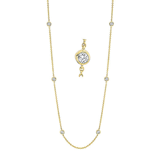 Collier 18 kt GG, 9 Brill. 0,34 ct, TW-si2