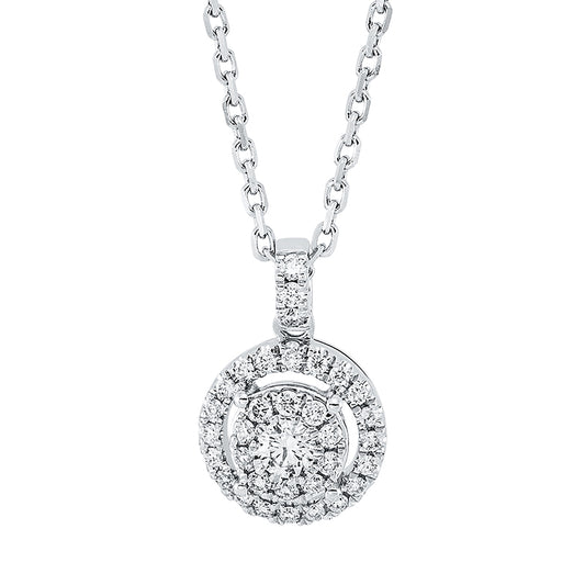 Collier 18 kt WG, mit ZÖ 40 cm + 43 cm, 1 Brill. 0,09 ct, TW-si, 33 Brill. 0,19 ct, TW-si