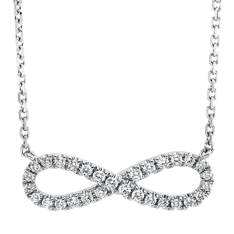 Collier 18 kt WG, mit ZÖ 40 cm + 43 cm, 22 Brill. 0,27 ct, TW-si, 8 Brill. 0,05 ct, TW-si