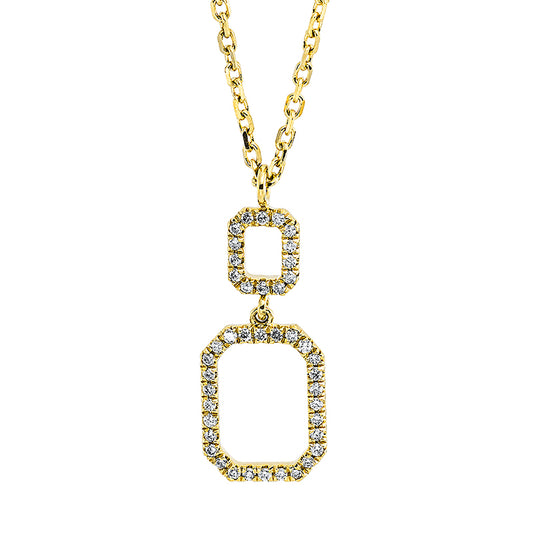 Collier 18 kt GG, mit ZÖ 40 cm + 43 cm, 42 Brill. 0,13 ct, TW-si