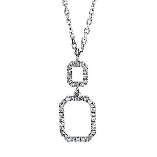 Collier 18 kt WG, mit ZÖ 40 cm + 43 cm, 42 Brill. 0,13 ct, TW-si